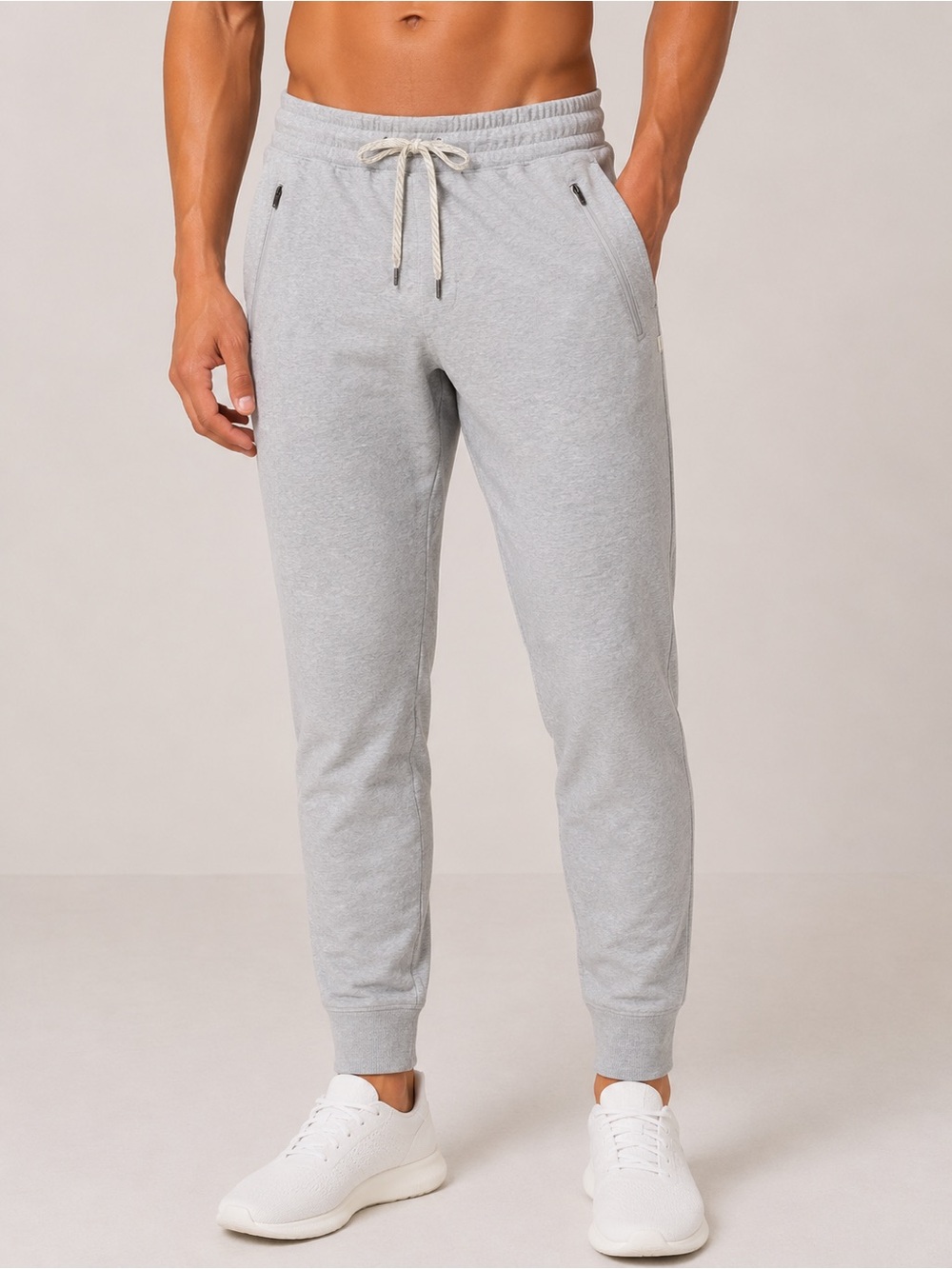 Vuori Ponto Performance Jogger DreamKnit Sz XL Platinum Heather EUC